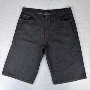 Hova Jeans Men's Black Bermuda Jean‎ Shorts Size 42 Vintage Y2K Grunge